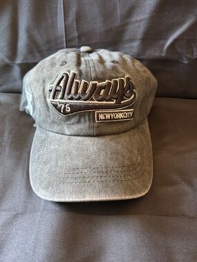 Always 75 New York City Embroidered Baseball Cap - Charcoal Gray